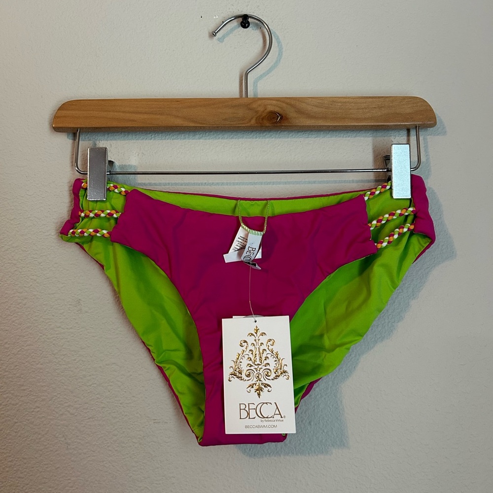 Women’s BECCA Bikini Bottoms Reversible Hipster Size Small Boho Summer Vacation